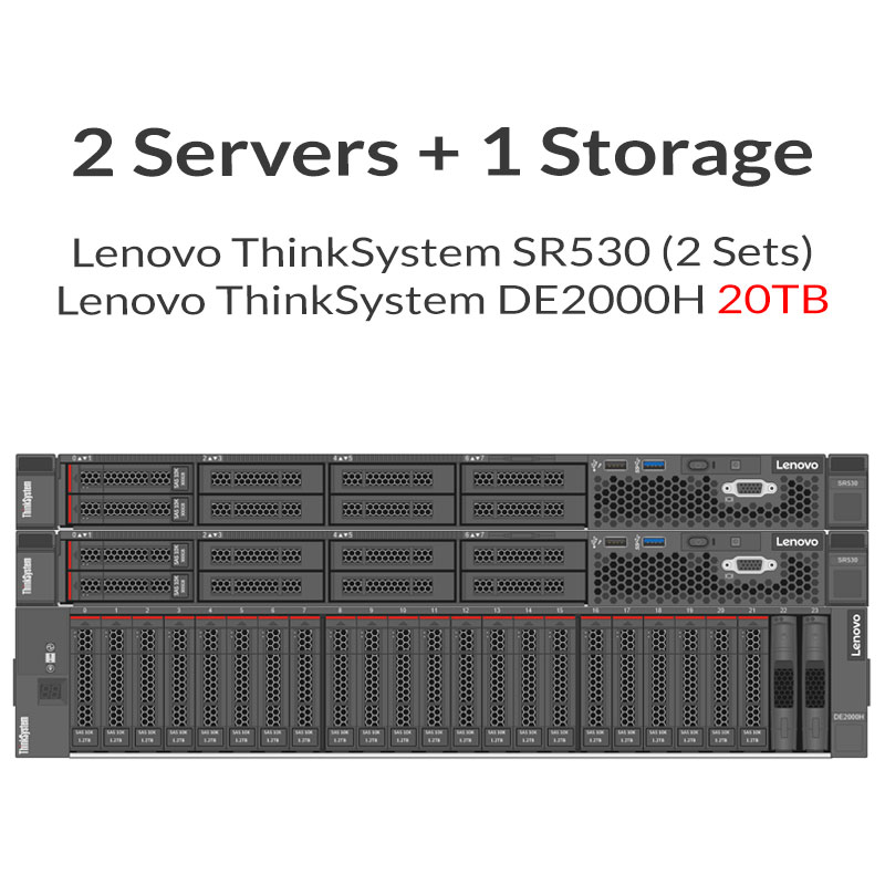จำหน่าย Lenovo ThinkSystem SR530 + ThinkSystem DE2000H SAN 20TB
