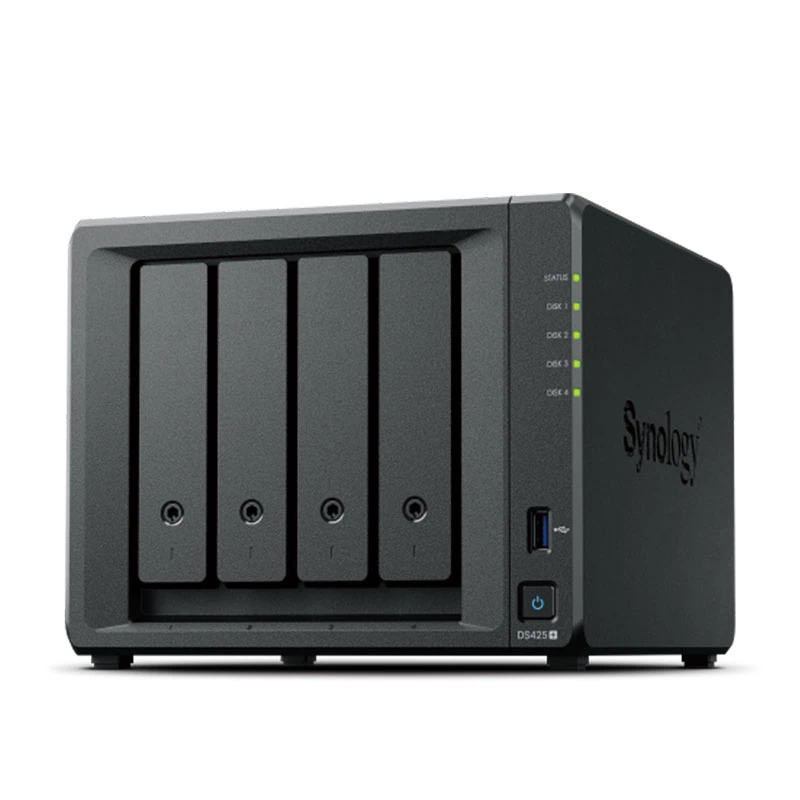 Synology-DS425+-Front-Left, Synology DS425+ 4Bay NAS (DS425PLUS)