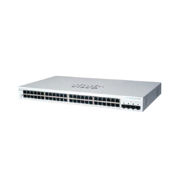 Cisco CBS220 48 Ports Front Left, Cisco CBS220 48-port GE 4x10G SFP+, CBS220 48-port GE PoE 4x10G SFP+, CBS220 48-portGE FPoE 4x10G SFP+