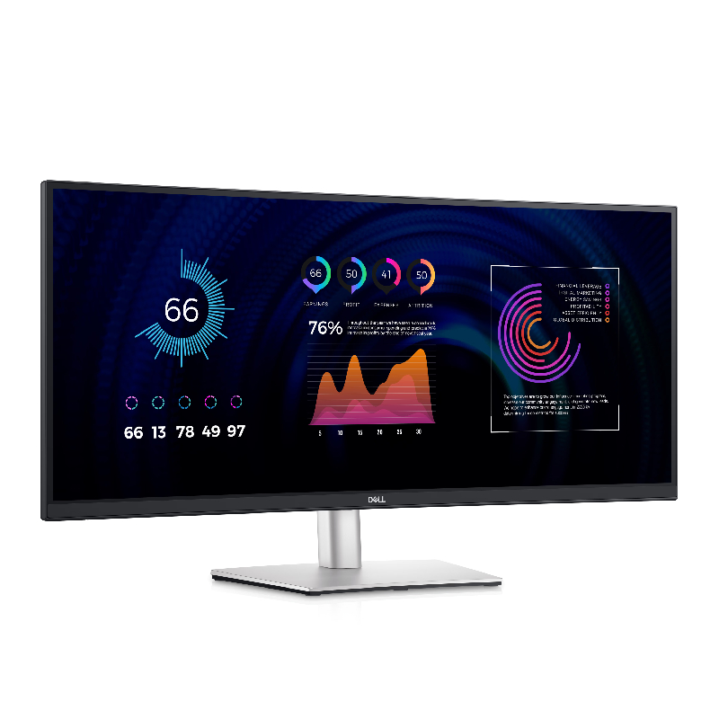 Dell P3424WE Front Right Dell 34" Curved USB-C Hub Monitor - P3424WE